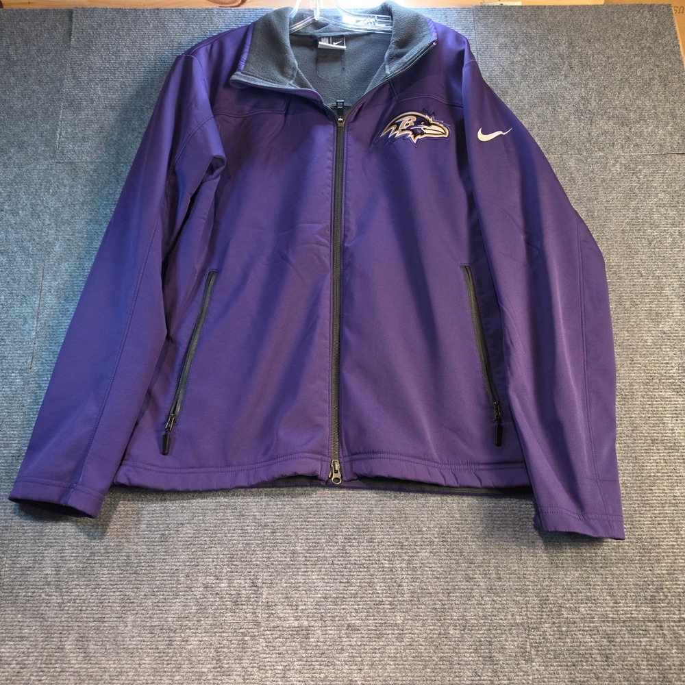 Nike Baltimore Ravens NFL Jacket Mens M Purple Excellent Softshell Fleece Lined